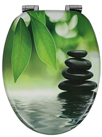 OGOMONDO Sedile Wc Copri Water Universale Frizionato Colorato Fantasia MDF Chiusura Rallentata