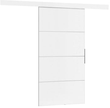Mirjan24 Sistema di porte scorrevoli Multi Plus Set completo per porte scorrevoli divisorie, porte interne (bianco, modello 90, con chiusura automatica)