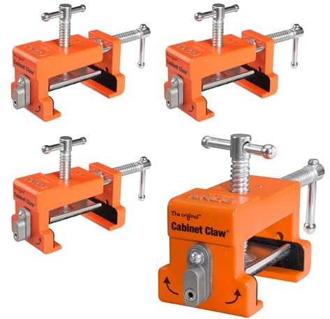 PONY 4-Pack Original Cabinet Clamps, 8510 Cabinet Claw, Face Frame Clamps for Installing Cabinets, 440 lbs Load Limited