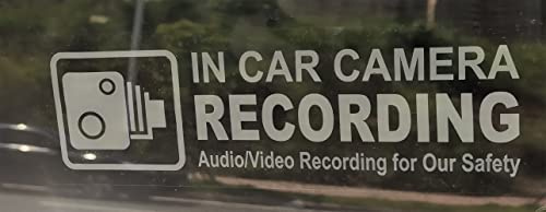 2x6 inch 4 Pcs Static Cling Dashcam in Use In Car Camera Recording Labels