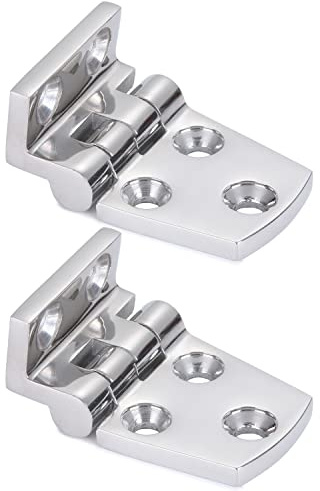 9Tong Schwerlast Boots Scharnier Kabinett Deck Kabinett Bootsscharnier Stahl Hochglanzpolierte Marine Scharnierluke versetzte kurze Seite SUS316 1.51 inch x 2.12 inch 2pcs