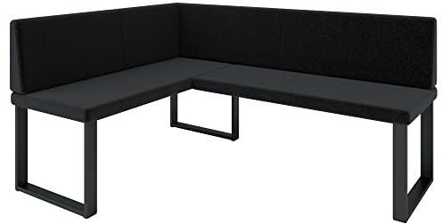 FURNISTAR Eckbank Akiko Metal - Eckbankgruppe für Ihrem Esszimmer, Küche modern, Sitzecke, Essecke. Perfekt für Küche, Büro und Rezeption. Solide und Starke Verarbeitung. (INARI 100, 128x168cm Links)