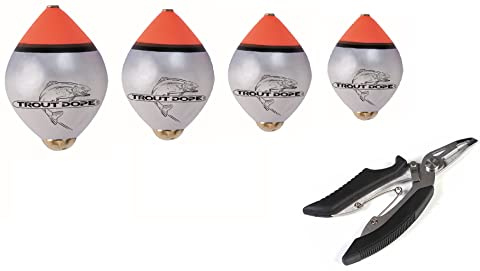 blntackle76 Set 4 x Jenzi Bombarde vorgebleit (1x10gr,1x 15gr, 1x 20gr, 1x 30gr,) schwimmend Trout Egg Forellen-Ei + gratis Angelschere