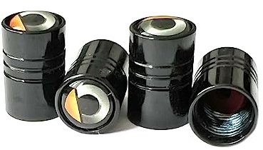4 Stück Set Aluminium Ventilkappen fürSM.Art mit Logo Style für Auto, Fahrrad, Motorrad. Deckel aus Metall (SM.AR-T schwarz)