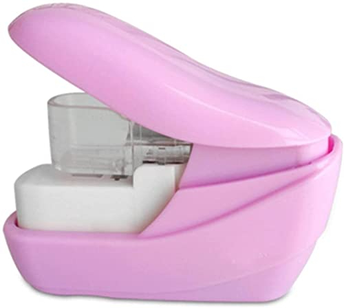 Heftgerät Kreativer Stapel-freier Hefter-Büroschule Student Briefpapier-Papierdatei Binding-Maschine Heftwerkzeuge Liefert Bürohefter (Color : C- Pink)