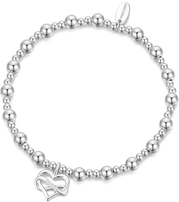 Philip Jones Infinity Heart Beaded Stretch Bracelet