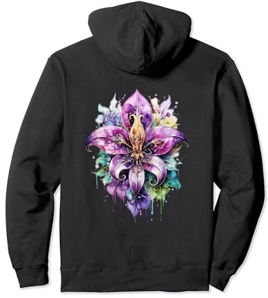 Fleur de Lys, französische Lilie, Blume, Sommer, Symbol, Karneval Pullover Hoodie