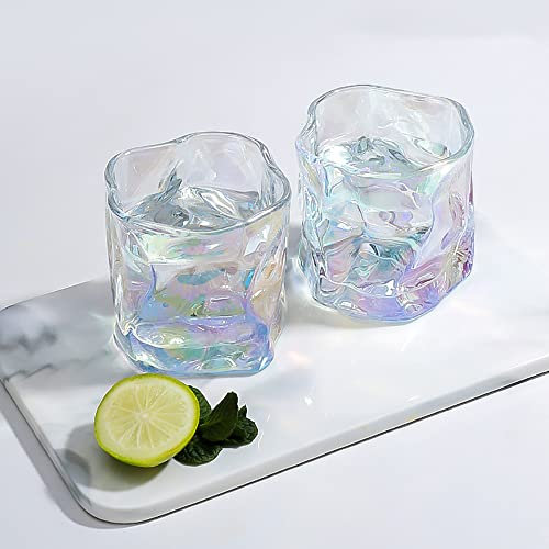 YOtat Ensemble De 6 Verres À Whisky - Verres À Scotch Haut De Gamme - Verres À L'Ancienne - Verres À Vin en Cristal - Cadeau Origami pour Petit Ami Papa 200 ML (Type 2)