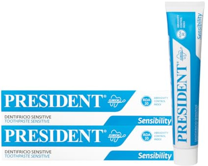 President KÄNSLIGT TANDLÄDER 2-pack för känsliga tänder och tandkött. Delikat, ger snabb lindring för tandkänslighet och skyddar tandköttet. RDA 20. 2 x 75 ml
