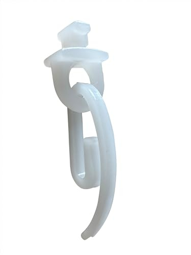 rewagi 100 Drehgleiter PIR & 100 Gardinenhaken einfach, für Gardinenschiene, Überklipshaken, Faltenhaken, Faltenlegehaken Gardine (Weiß) - 3,8-4,2 mm
