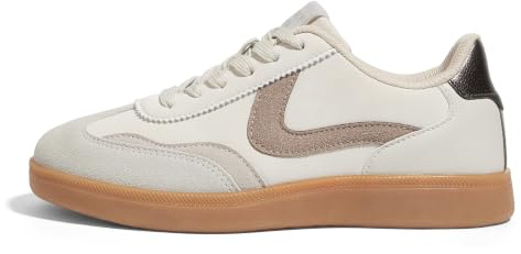 LUCKY STEP Dam Retro Sneakers - Klassiska & Avslappande Promenadskor med Gummissula för Bättre Grepp & Komfort | Perfekt för Vardag och Sport