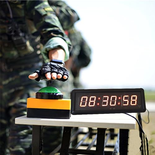 Minuteur de salle de sport de 29,2 cm, horloge numérique LED avec 3 boutons de contrôle et télécommande, distance de vue de 15,2 à 30,5 m, heure/minuterie/compte à rebours/chronomètre/réveil, clair et