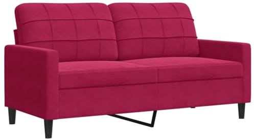 Canapé à 2 places Rouge bordeaux 140 cm Velours