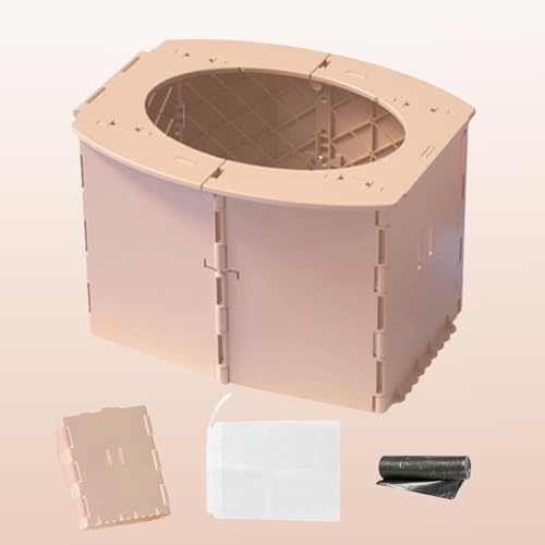 Inodoro Plegable para Niños, Asiento de Entrenamiento de Viaje para Bebé, Baño Portátil para Viajes de Camping con 10 Bolsa de Basura para Viajes, Coche, Camping, Al Aire Libre (Rosa)