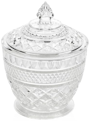 URBNLIVING Bonbonnière en plastique transparent de 14,5 cm de haut – Parfait pour bonbons, amandes et sucrier pour mariages et occasions spéciales