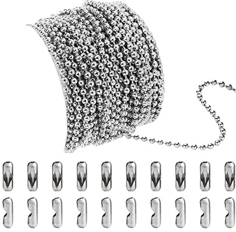 Stainless Steel Ball Necklace Chain Silvery Bead 2.4mm