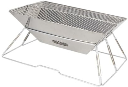 Fenteer Faltbarer Campinggrill, zusammenklappbarer Lagerfeuergrill, Campinggrill, Grill für Hinterhof, Party, Garten, Reisen, Rucksackreisen