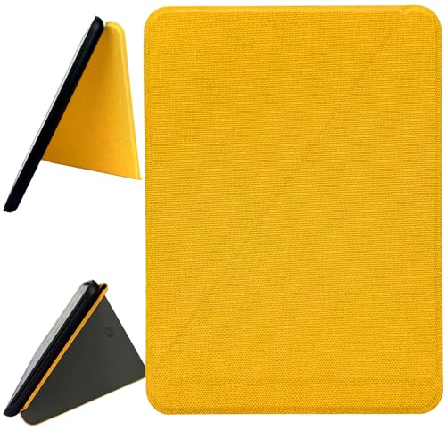 ZhaoCo Hülle für 7'' Kindle Colorsoft Signature Edition 2024 / Kindle Paperwhite 2024 / Kindle Paperwhite Signature Edition 2024, Buch Folio Smart Schutzhülle (Stoff Gelb)