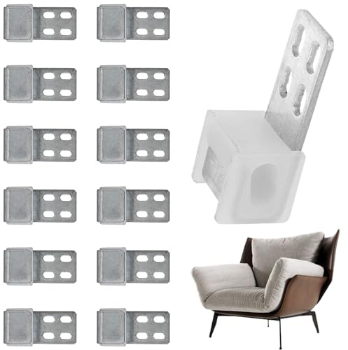 CALLYSONIC Lot De 12 Connecteurs De Canapé À 4 Trous, Pinces À Ressort En Métal Noir, Kit De Pièces De Rechange Pour Meubles, Lits Et Canapés