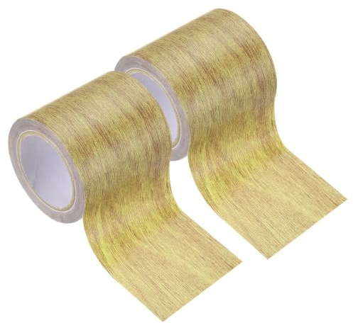 PATIKIL Ruban Bois 5.7cm x 4.57m, 2pcs Ruban Adhésif Texture Effet Meubles Armoires Sols Murs, Chêne Brun | Ruban Adhésif Texture Effet Meubles Armoires Sols Murs