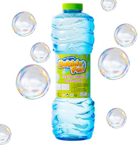 Bubble Fun - Solución de burbujas de 35 onzas líquidas, botella de fácil agarre para niños, no necesita mezcla, burbujas coloridas para pistolas de burbujas, varitas y máquinas, fiestas y juegos