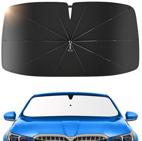 Parasole Auto per Parabrezza – Aggiornamento 2025, Rotazione 360°, Pieghevole, Protezione UV UPF 50+ & Isolamento Termico, Facile da Riporre, Adatto alla Maggior Parte di Auto e SUV