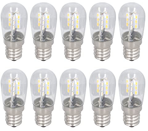 Bombilla LED 10pcs E12 Pequeñas Bombillas Protección para los Ojos 500LM 1.5W CALOR 220V con Acero Inoxidable y Vidrio para la Lámpara de Techo de Lámpara Lámpara de Pared