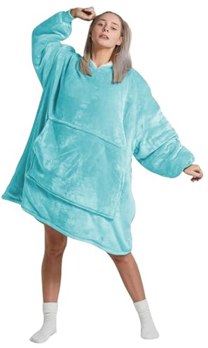 Oversized Hoodie Blanket Unisex Ultra Soft Sherpa Fleece Oodies | Wearable Blanket with Hood & Pockets One Size Fits All, Warm & Cozy Loungewear for Men Women