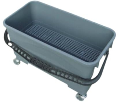 perfk Cubo Rectangular con Ruedas, Cubo para fregona con escurridor, portátil Profesional para el hogar, Gris