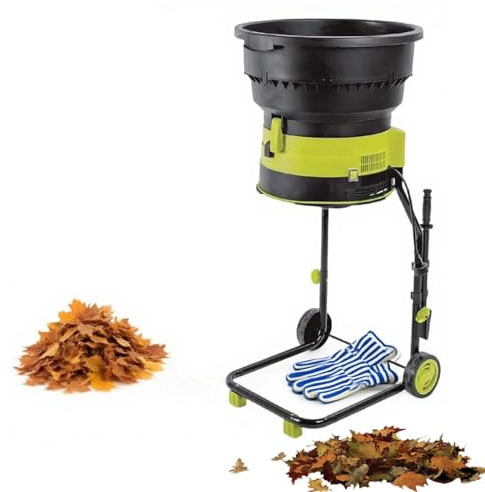 Biotrituradora Eléctrica 2500W Con Bolsa Recolectora Y Ruedas, Trituradora De Hojas Jardín 8000 RPM, Compostador Bladeless, Protección Sobrecarga Segura(Powercordx10m)