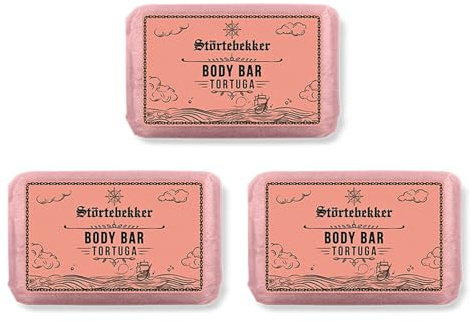 Störtebekker® Premium Body Bar Tortuga | Festes Duschgel Männer | Feste Duschseife Herren & Damen | Natürliche Reinigung, herrlicher Duft | handgefertigt & ohne Zusätze (3 x 120g)