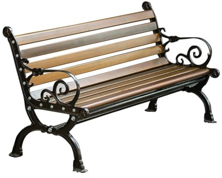 Outdoor Aluminium Park Benches, Cast Aluminium Garden Loungers, European Wave Shape, Heavy-Duty Metal Seating, Rain & Sun Resistant, 800 lbs Load Capacity, Durable Outdoor Furniture