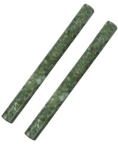 AMUSLESUR Mattarello in Marmo Naturale Antiaderente 2 Pezzi 26 Cm per Pasta Pizza Gnocchi Utensili Cucina Uso Domestico