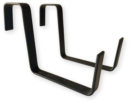 pokm toolsmarket 2er Set Balkonkastenhalter, Schwarz matt, für Balkon | Aus 3 mm Metall, ohne Bohren, wetterfest, passend für viele Balkonkästen, Made in EU