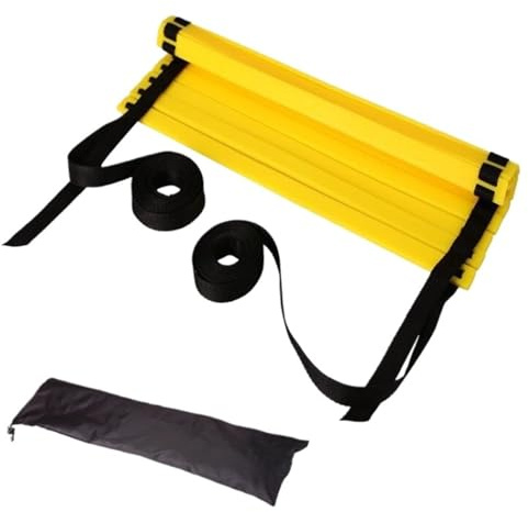 KHASCBNF Scala di Agilità 1 Set 3m 6 Step Ladder Calcio Agile Training Scaletta Strumenti didattici ausiliari Coordinazione Fisica Fitness velocità Portatile Ritmo Scala Allenamento Calcio