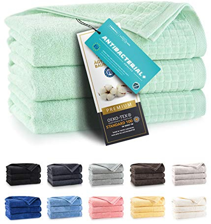 ZWOLTEX Himmlisch weiche Handtücher aus 100% Ägyptischer Baumwolle I Made IN EU I Gästehandtücher Ultra-Soft Duschtuch Badetuch - 3er Handtuch Set