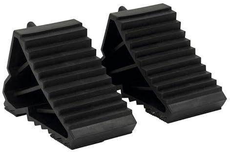 2 Piezas Calzo de Goma para Ruedas, Bloqueo de Rueda Cuñas para Ruedas para Caravana Camión Coche Remolque, Plástico Industrial de Alta Resistencia