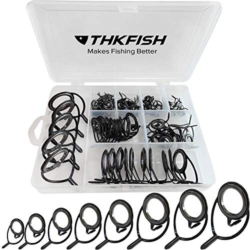 THKFISH Ruten Reparatur Kit Casting Ruten Reparatur Keramik Edelstahl Carbon Casting Ruten Führungen Angeln Ruten Reparatur Kit 60/75stück