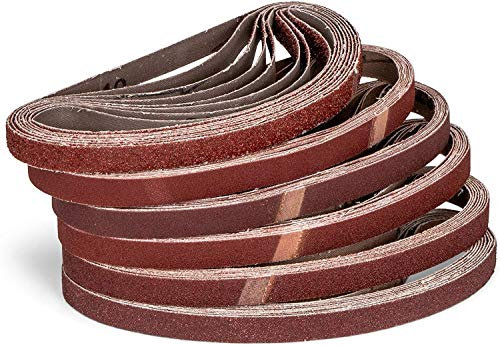 haerd group 96 Pieces/Professional Fabric Sanding Belts / 13 x 451 mm / 16 x Grit 40-60 - 80-120 - 180-240 / Compatible with Black & Decker® Power File/Sandpaper/Sanding Belt Set