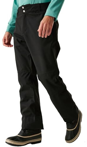 Dare 2b Mens Recycled Waterproof Ski Pants | Breathable Trouser Bottoms with ARED Technology | Adjustable Braces, Snow Gaitors and Zip Gusset Black
