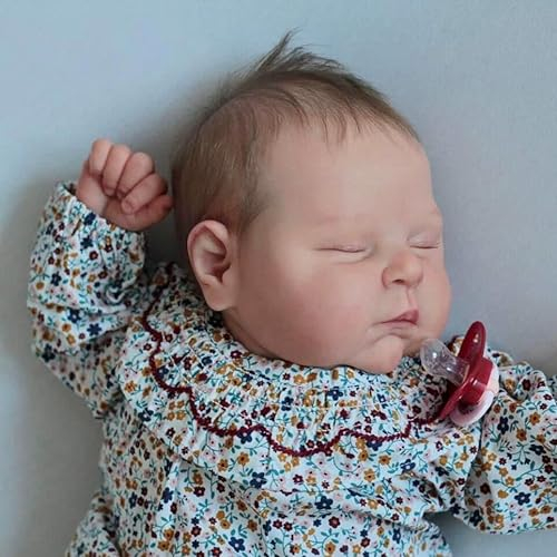 Zero pam 20 Zoll Reborn Puppe Mädchen Augen Geschlossen Lebensecht Neugeborener Puppen Mit Haar Realistisch Reborn Silikon Baby Puppen Sehen Echt Aus Weicher Körper Reborn Babys