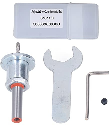 Adjustable Countersink Drill Bit Set with Depth Stop, Carbide Steel, for Woodworking, Self Tapping Screw Step Tool