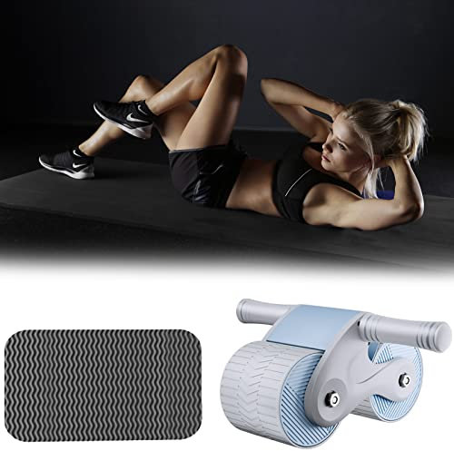AB Trainer inkl, Bauchroller Bauchtrainer Roller Bauchmuskeltrainer Auchmuskeltrainer Wheel Set mit Knie Pad Matte Bauchmuskeltraining Fitness Geräte Sportgeräte Trainingsgeräte Männer Frauen zu Hause