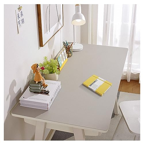Groß Schreibtischmatte Leder Wasserdichte Schreibtischunterlage Kunstleder Warme Mauspad Schreibtisch Unterlage Abwischbar Tischmatte Schreibtisch Rutschfest Tischauflage Esstisch (80x160cm,Gray)