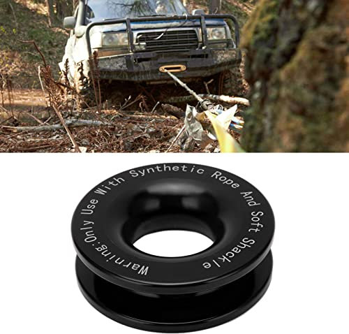 BOROCO Winch Snatch Recovery Ring 41000lbs Bruchfestigkeit Für 7/16in 1/2in Soft Schäkel Mit 3/16in 1/4in 3/8in Seilen(Schwarz)