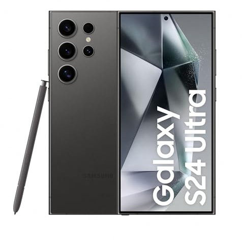 Samsung Galaxy S24 Ultra, AI Android Smartphone, 12GB RAM, 1TB Storage, 200MP Camera, S Pen, Long Battery Life, Titanium Black, 3 Year Manufacturer Extended Warranty (UK Version)