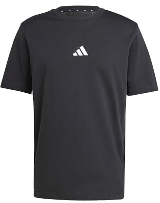 adidas herr Essentials Small Logo Single Jersey Shirt, Black/White, XL