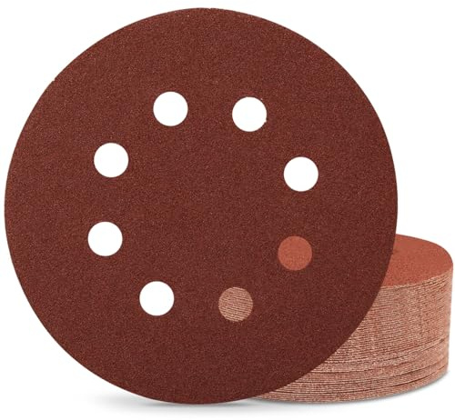 Sztaoip 70 Stück Schleifpapier 125mm klett 8 Loch Schleifscheiben Set für Exzenterschleifer 120, 240, 320, 400, 600, 800, 1000 Körnung
