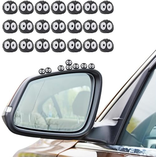 Ygapuzi 21Pcs Nette Ruß Sprites Auto Rückspiegel Zubehör Cartoon Ruß Figuren Dekoration für Autospiegel Armaturenbrett Innenausstattung Auto Ornament Lustige Geschenke für alle Altersgruppen (Schwarz)