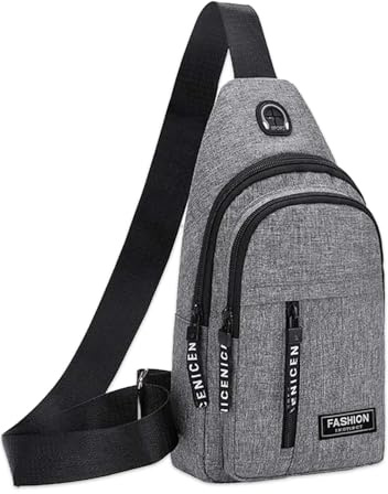 JSTHHTT Gym Shoulder Bags: Sling Bag Damen Klein, Sling Rucksack Damen, Eingurt Rucksack - Sport-Schultertaschen für Herren und Damen, Brusttasche Herren Damen - Ideal für Reisen Sport Freizeit, Grau